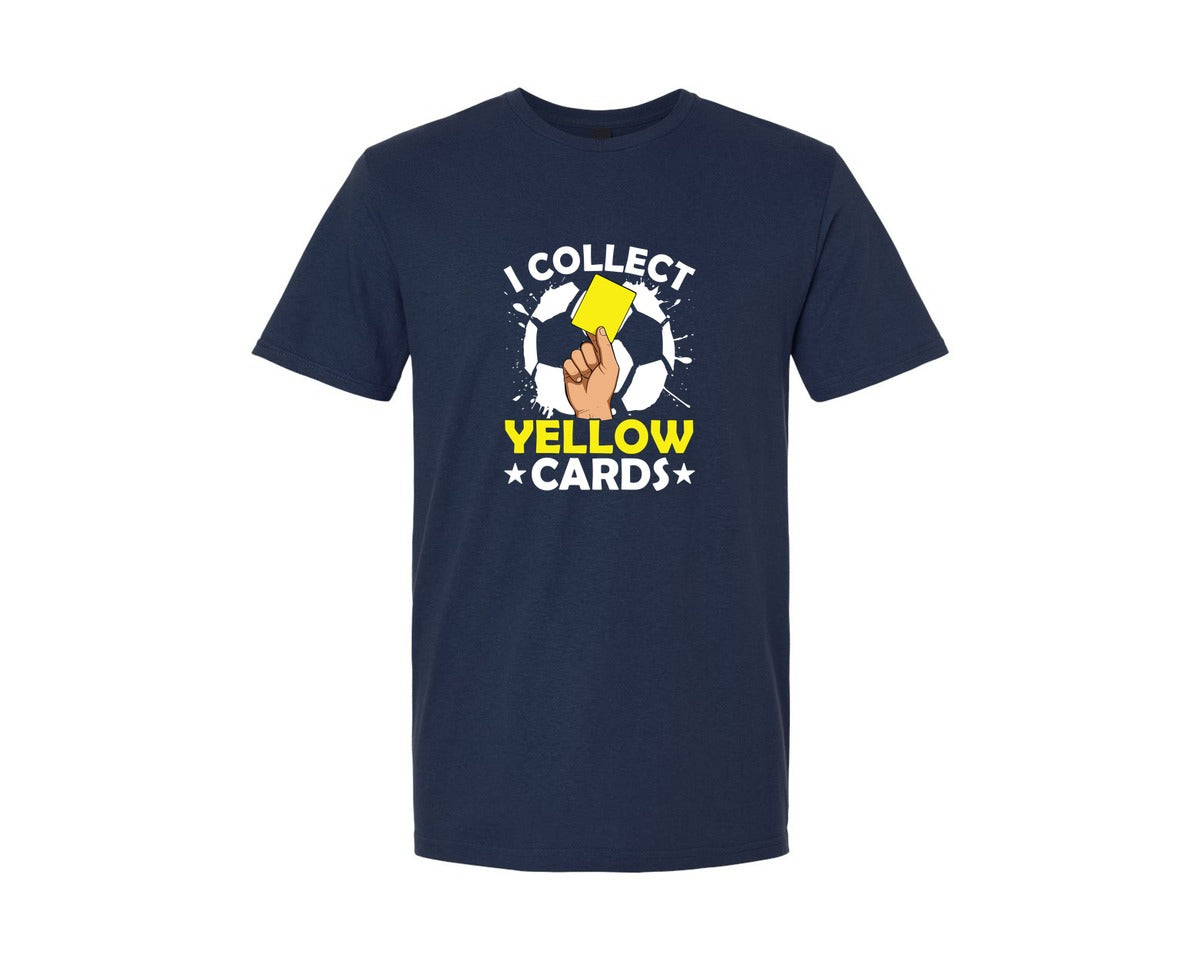 brand:Generic|color:Navy|I Collect Yellow Cards Soccer T Shirt Graphic T-Shirt
