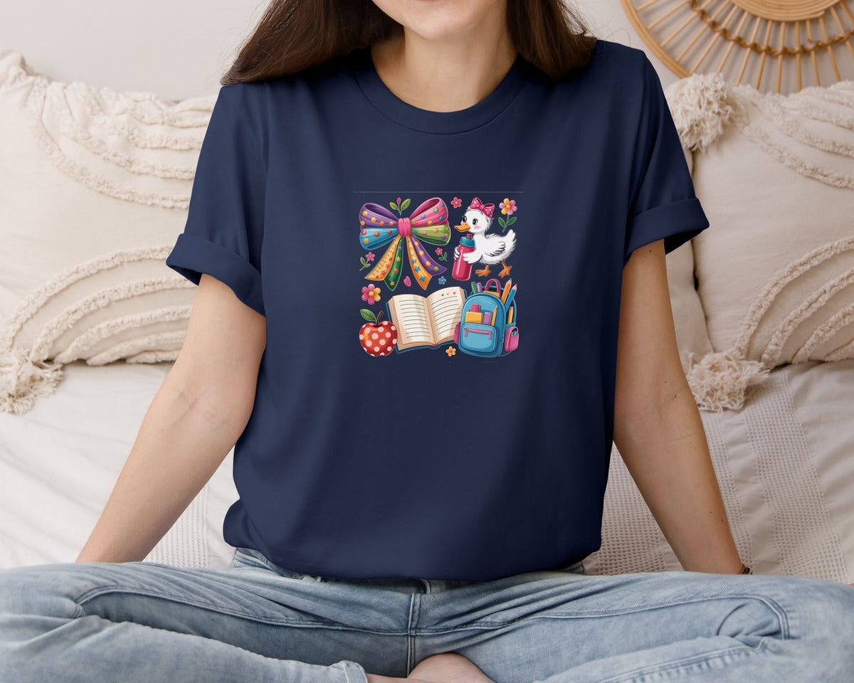 brand:Bella Canvas|color:Navy|Back To School School 3 Graphic T-Shirt