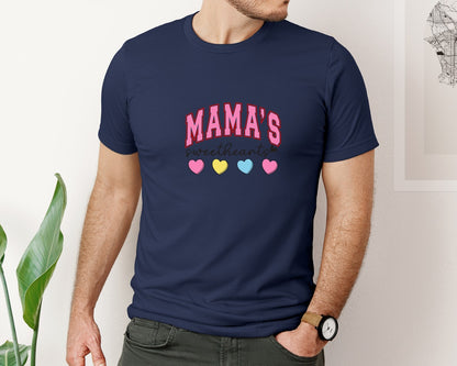 brand:Bella Canvas|color:Navy|Mamas Sweetheart Valentine Hea Graphic T-Shirt