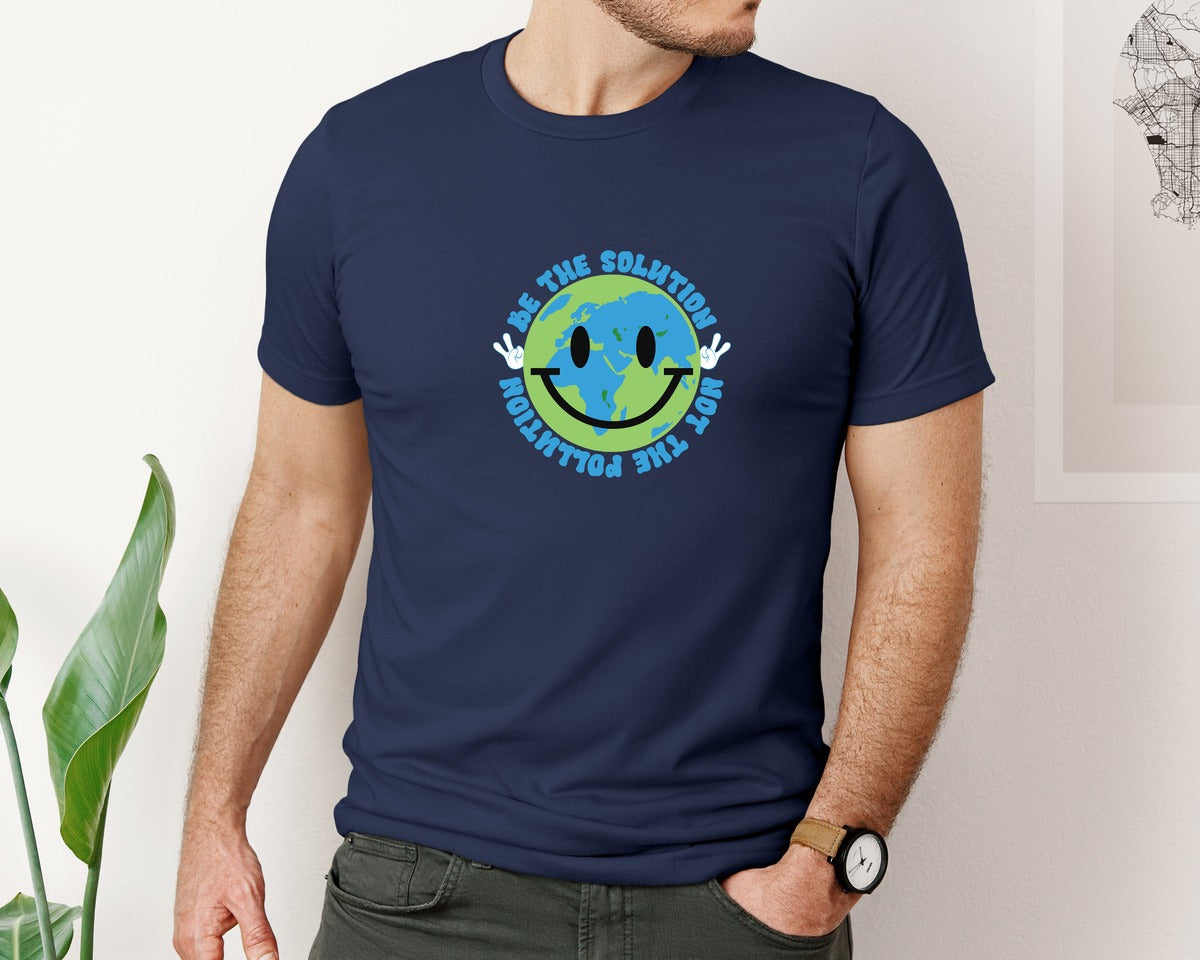 brand:Bella Canvas|color:Navy|Be The Solution Not The Problem Graphic T-Shirt
