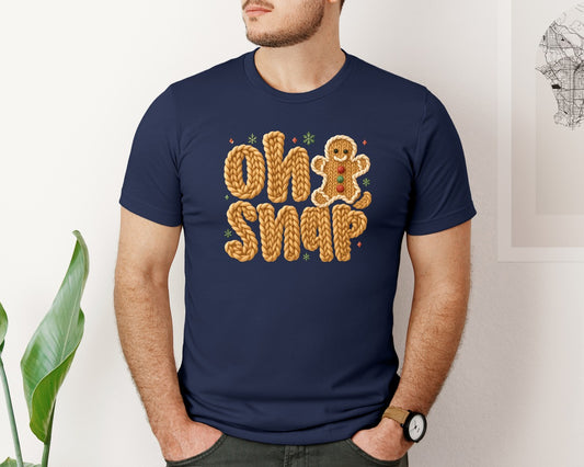 Crochet Oh Snap Gingerbread Christmas Pn Graphic T-Shirt