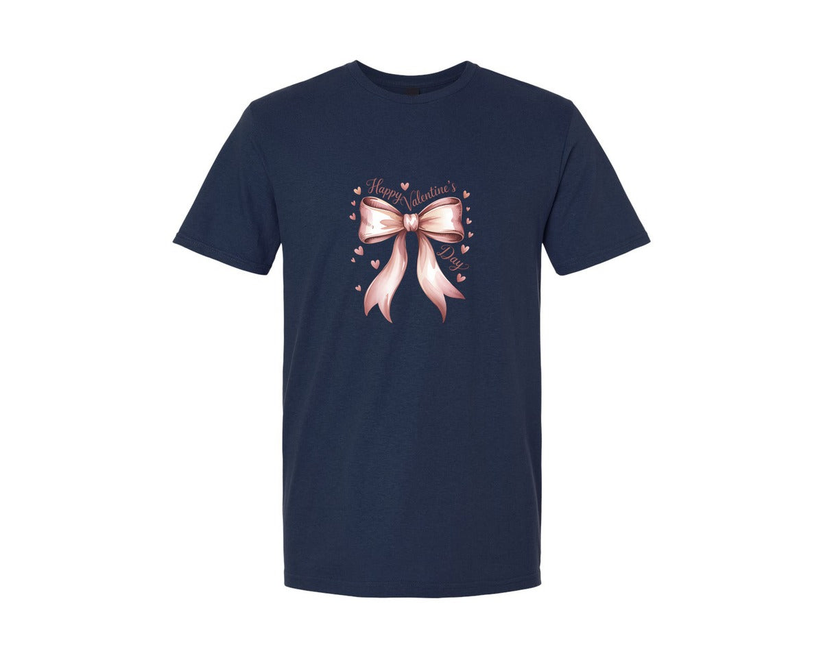 brand:Generic|color:Navy|Valentine Coquette Bow T Shirt Graphic T-Shirt