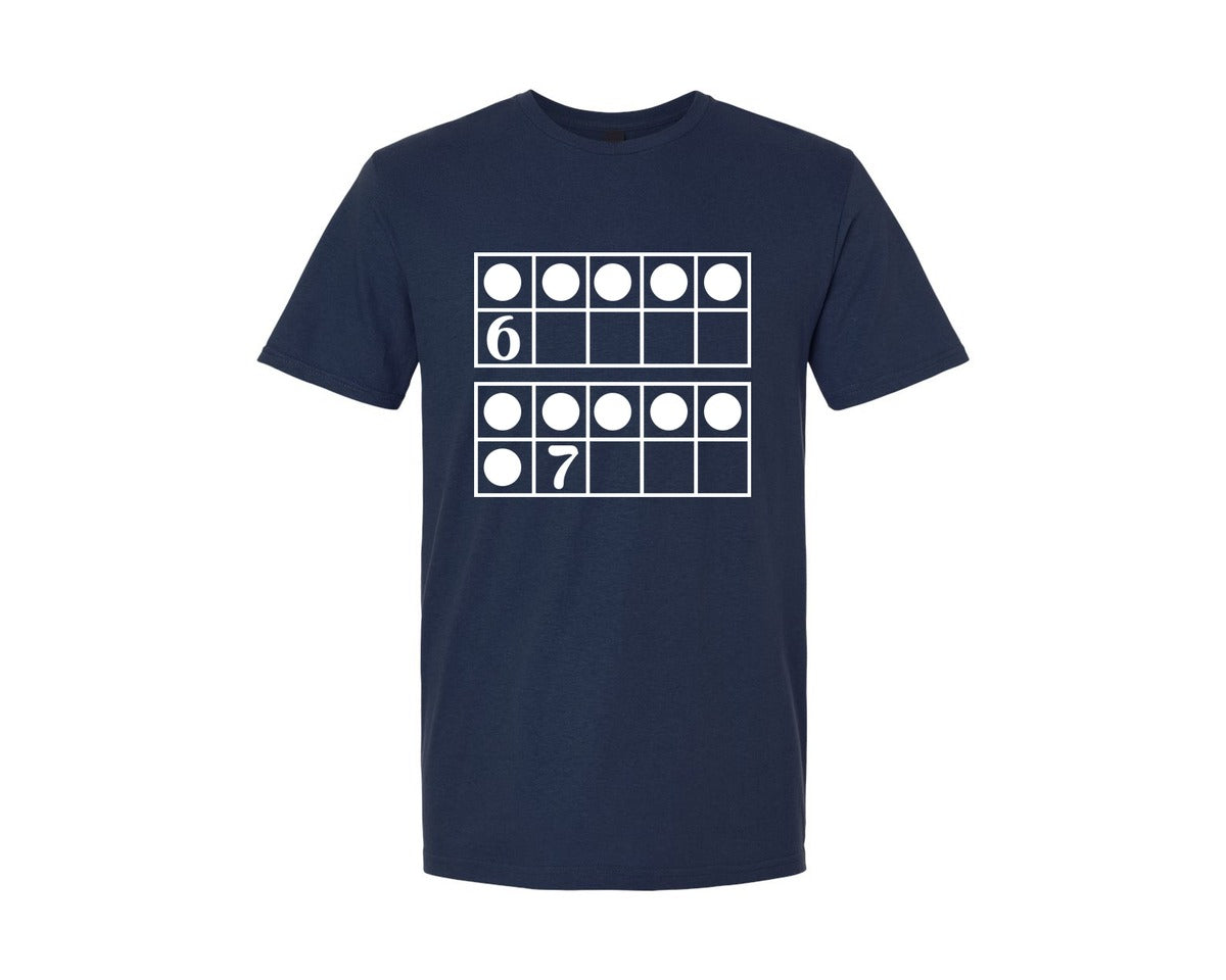 brand:Generic|color:Navy|Funny 6 7 Number Teacher Graphic T-Shirt