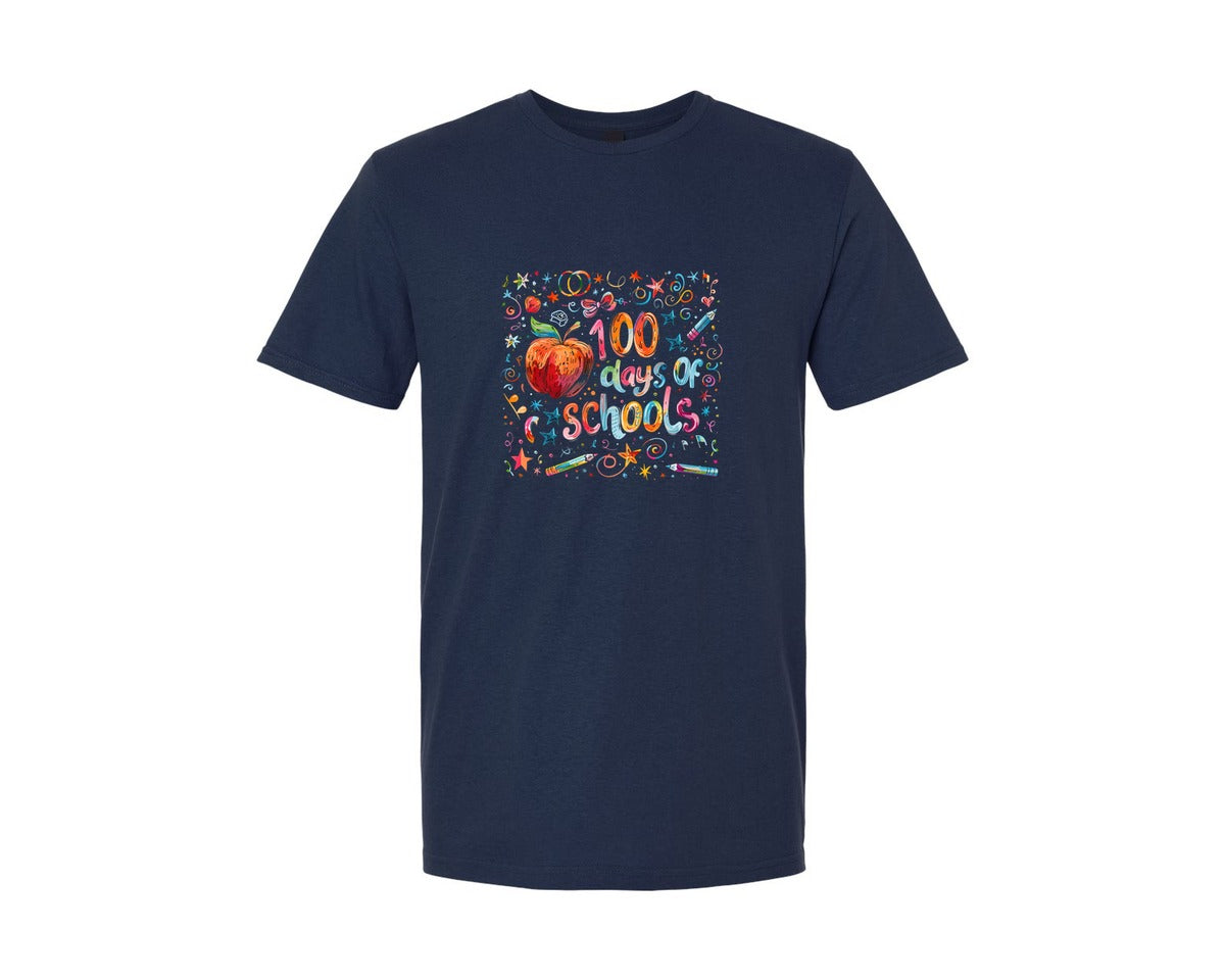 brand:Generic|color:Navy|100 Days Of School Coquette 42 Graphic T-Shirt