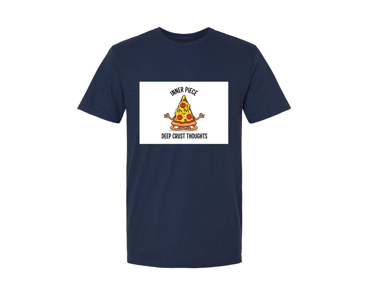 brand:Generic|color:Navy|Pizzas Inner Peace Graphic T-Shirt
