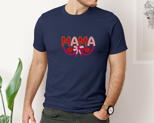 Faux Yarn Mama Valentines Day 2 Graphic T-Shirt