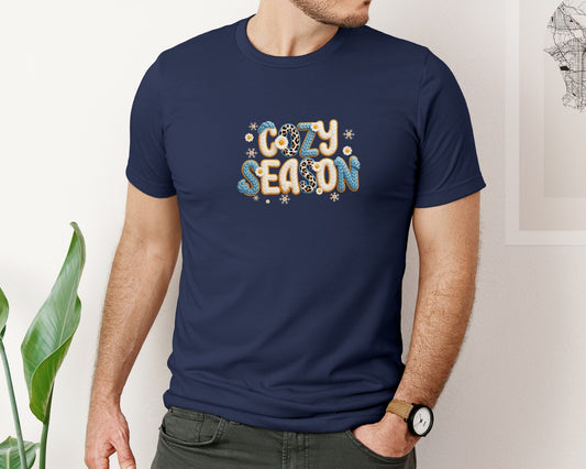 Crochet Winter Cozy Season Snow Graphic T-Shirt