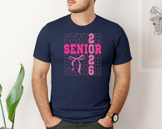 Senior 2026 Senior Coquette Bow Graphic T-Shirt