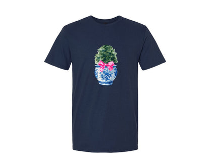 brand:Generic|color:Navy|Preppy Christmas Tree Graphic 7 Graphic T-Shirt