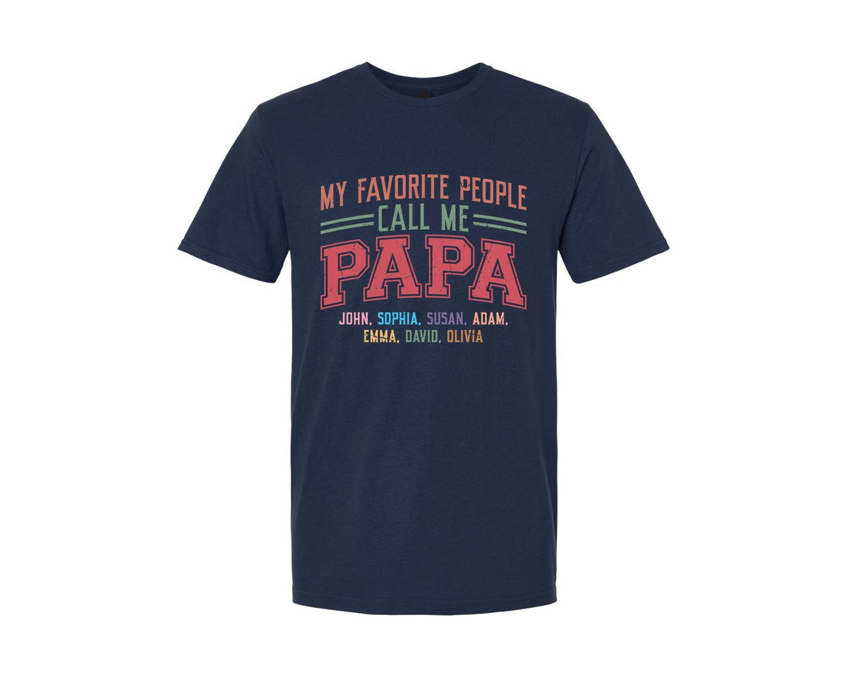 brand:Generic|color:Navy|My Favorite People Call Me Papa Designs Graphic T-Shirt
