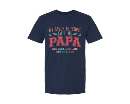 brand:Generic|color:Navy|My Favorite People Call Me Papa Designs Graphic T-Shirt