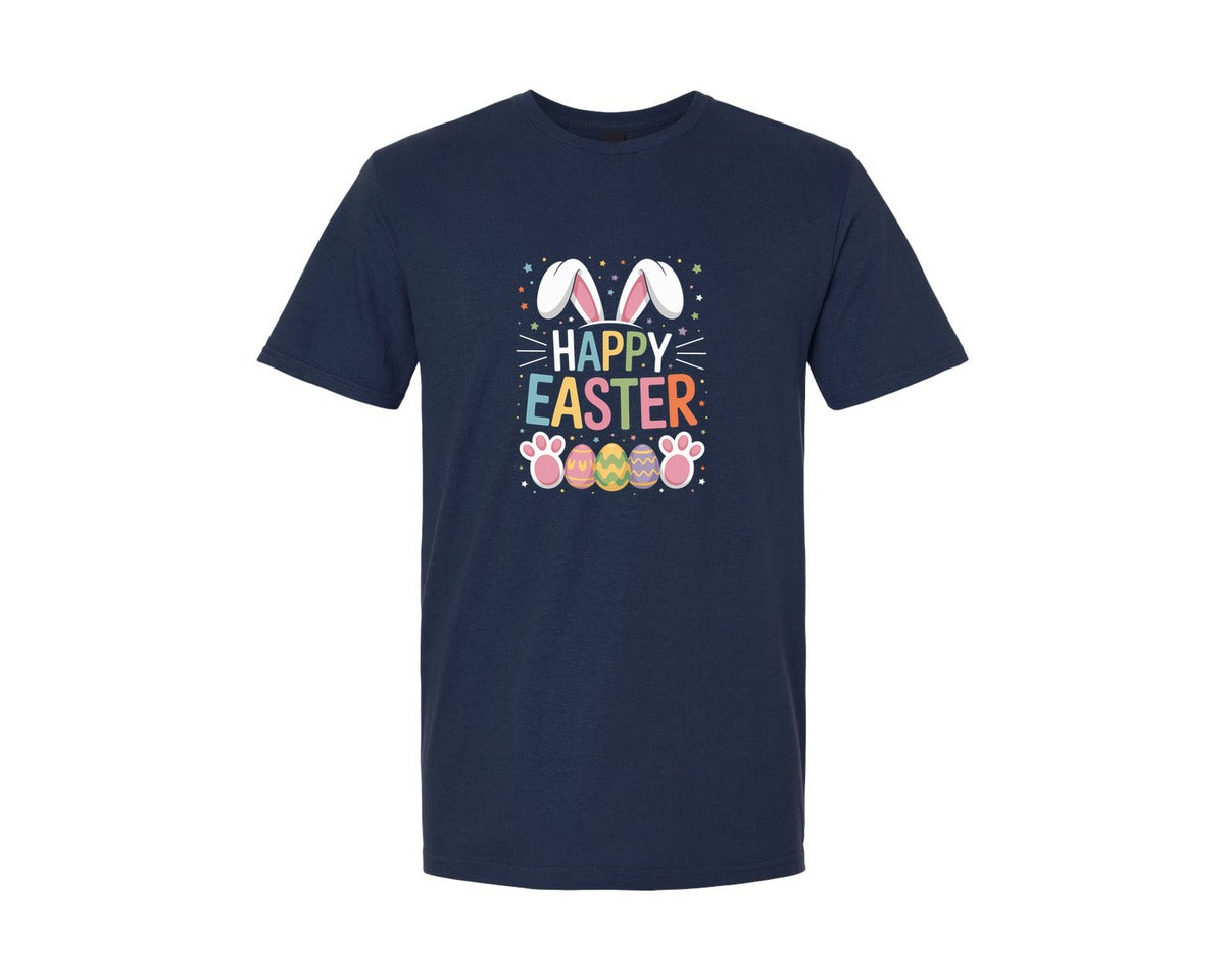 brand:Generic|color:Navy|Happy Easter Bunny Cute Easter 3 Graphic T-Shirt