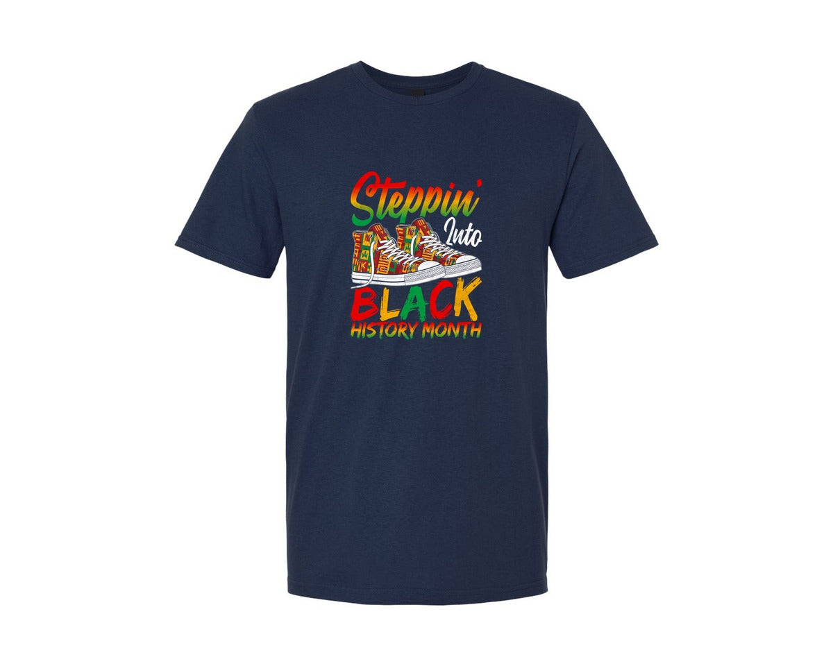 brand:Generic|color:Navy|Steppin Black History Month T Shirt Graphic T-Shirt