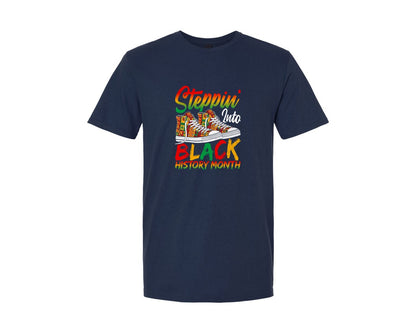 brand:Generic|color:Navy|Steppin Black History Month T Shirt Graphic T-Shirt