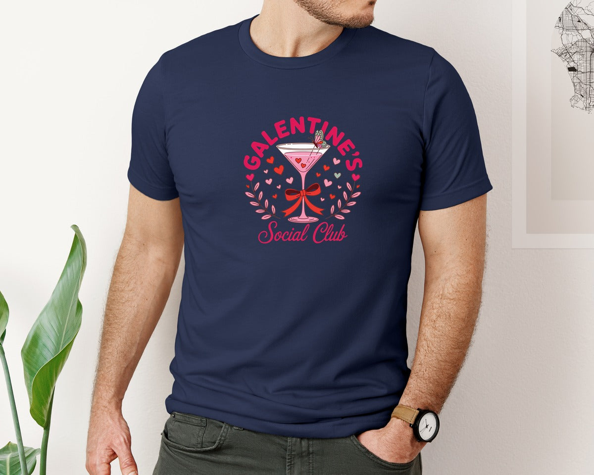 brand:Bella Canvas|color:Navy|Galentines Social Club 2 Graphic T-Shirt