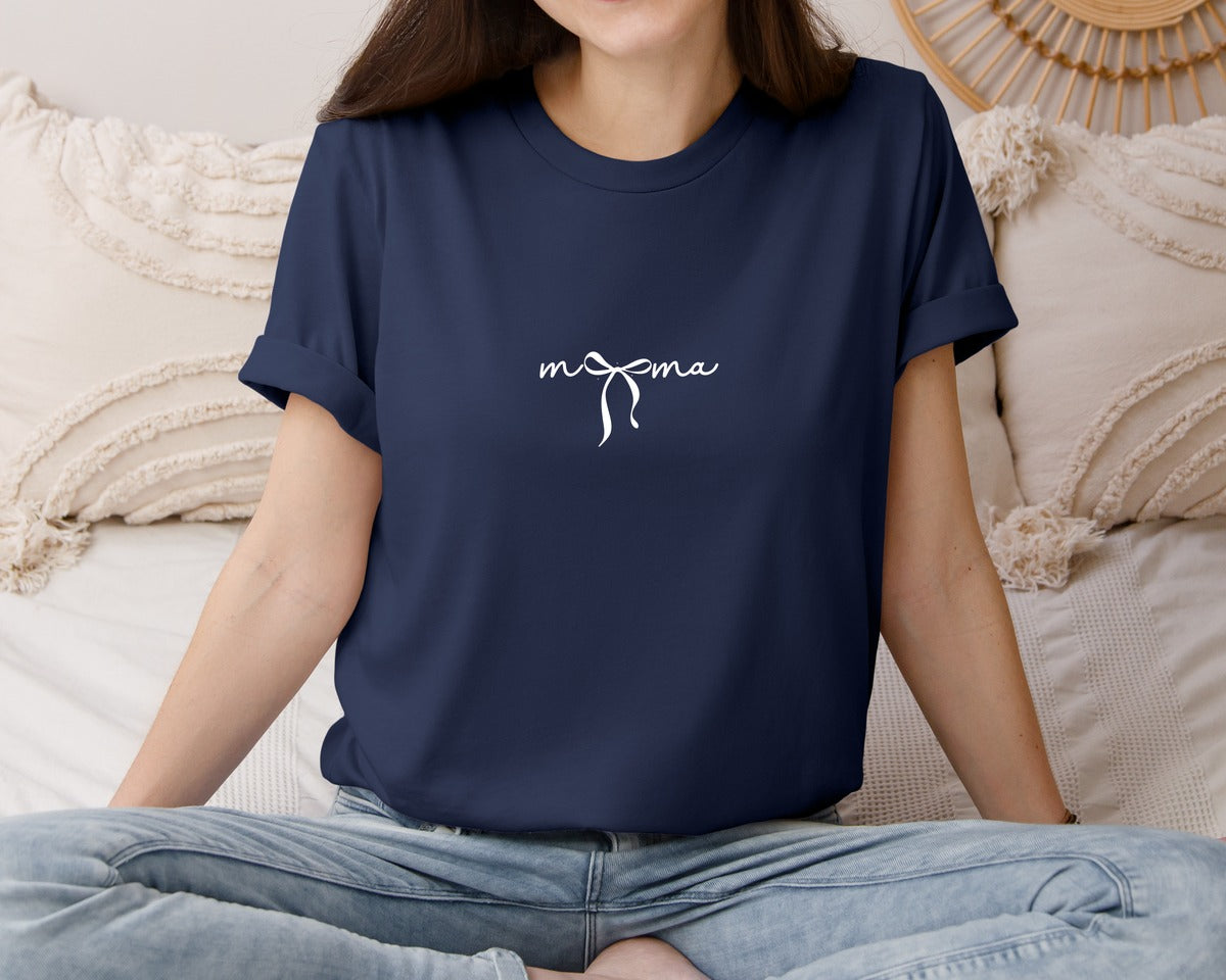 brand:Bella Canvas|color:Navy|Mama Mom Mama Coquette 5 Graphic T-Shirt