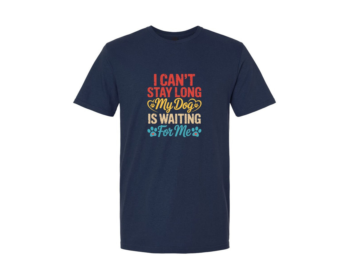 brand:Generic|color:Navy|My Dog Is Waiting Funny Dog Shirt Graphic T-Shirt