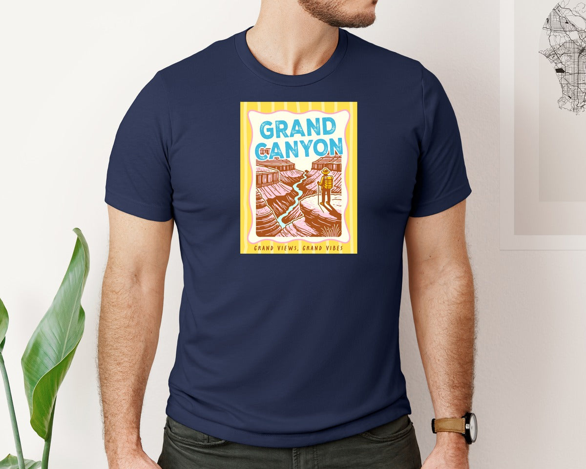 brand:Bella Canvas|color:Navy|Summer Travel Stamp Graphic T-Shirt
