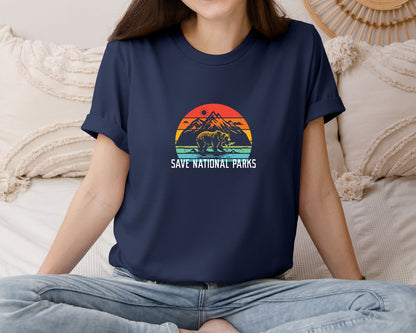 brand:Bella Canvas|color:Navy|Protect Our National Parks Lover Shirt Graphic T-Shirt
