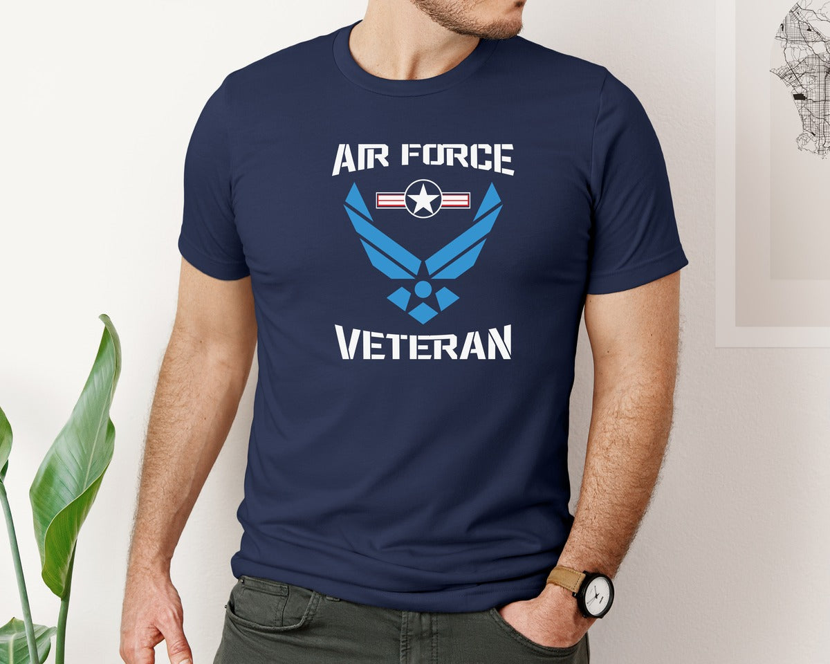 brand:Bella Canvas|color:Navy|Usaf Veteran Us Air Force Veteran Graphic T-Shirt