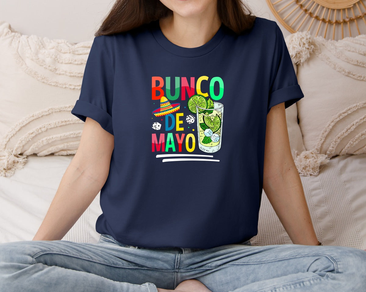 brand:Bella Canvas|color:Navy|Bunco De Mayo T Shirt Graphic T-Shirt