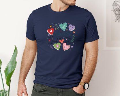 brand:Bella Canvas|color:Navy|Valentine Candy Heart Pngyou Are Enough Graphic T-Shirt