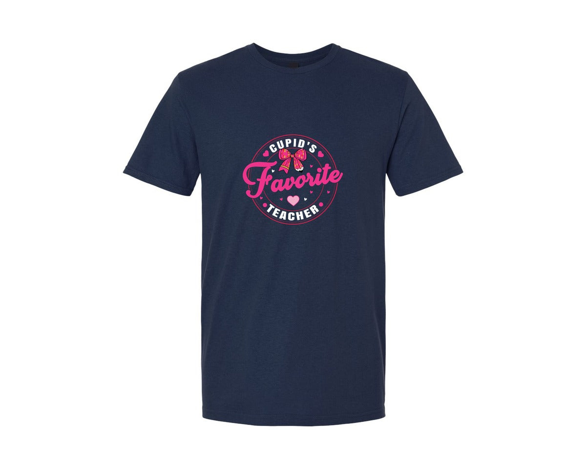 brand:Generic|color:Navy|Cupids Favorite Teacher Valentine 2 Graphic T-Shirt