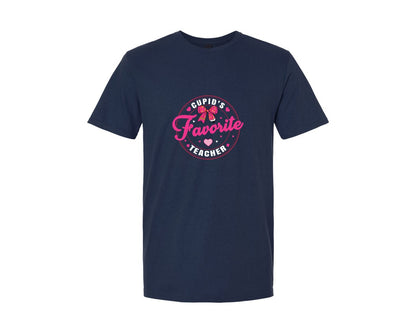 brand:Generic|color:Navy|Cupids Favorite Teacher Valentine 2 Graphic T-Shirt