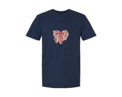 brand:Generic|color:Navy|Jesus Fills My Cup Christian Bible Verse 2 Graphic T-Shirt