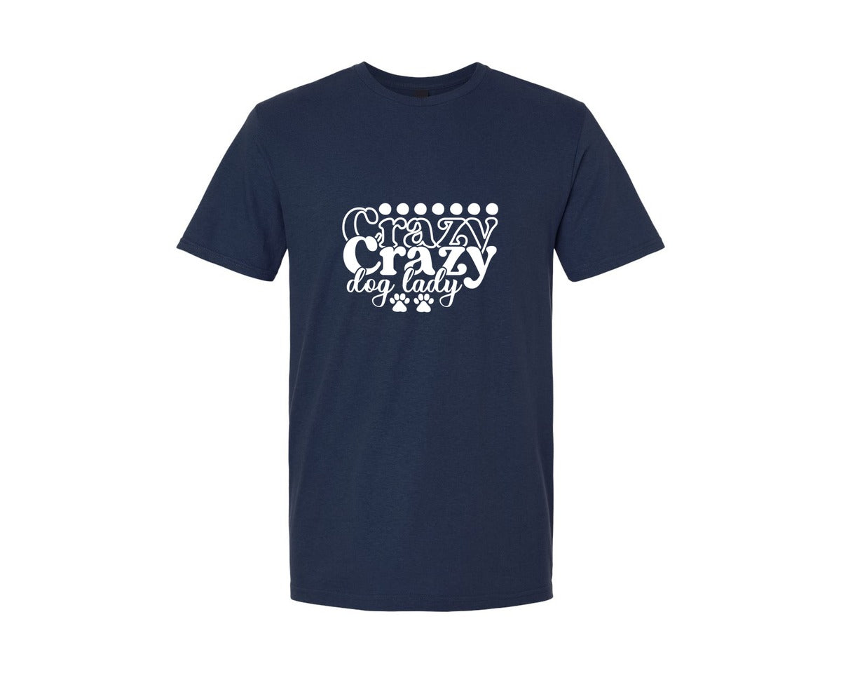 brand:Generic|color:Navy|Crazy Dog Lady 127 Graphic T-Shirt