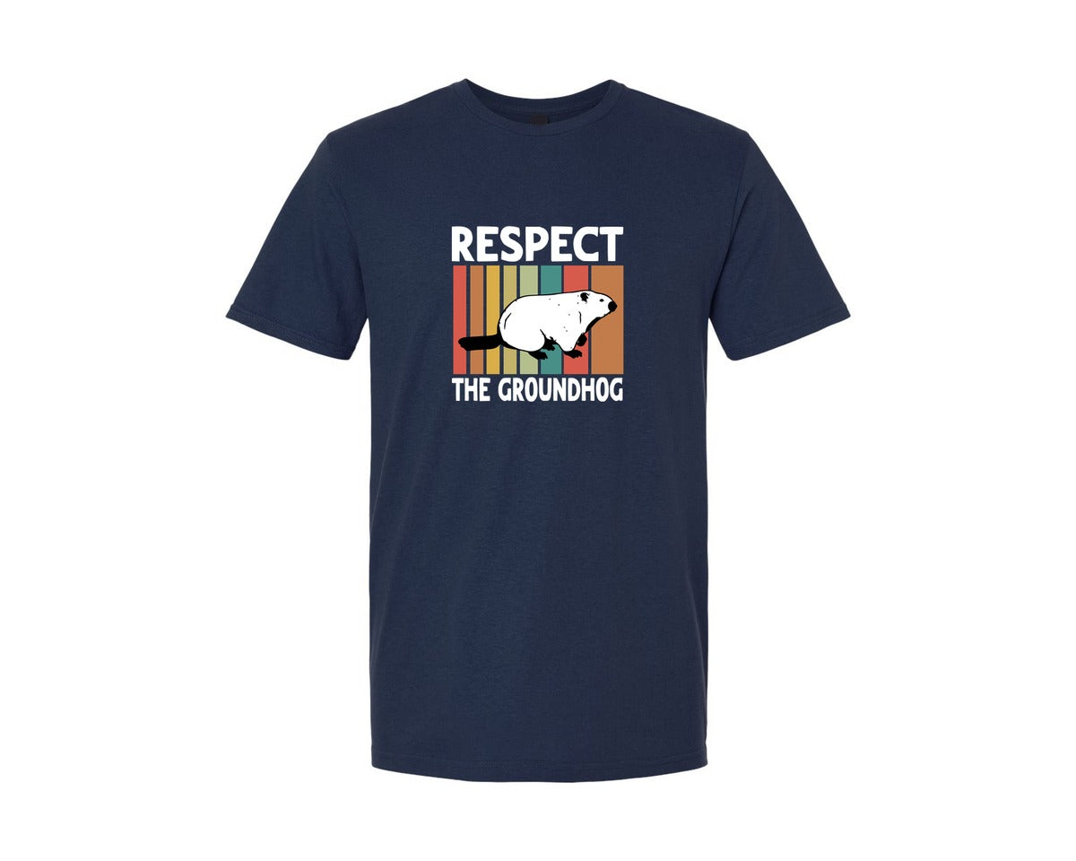 brand:Generic|color:Navy|Respect The Groundhog Woodchuck Shirt 2 Graphic T-Shirt