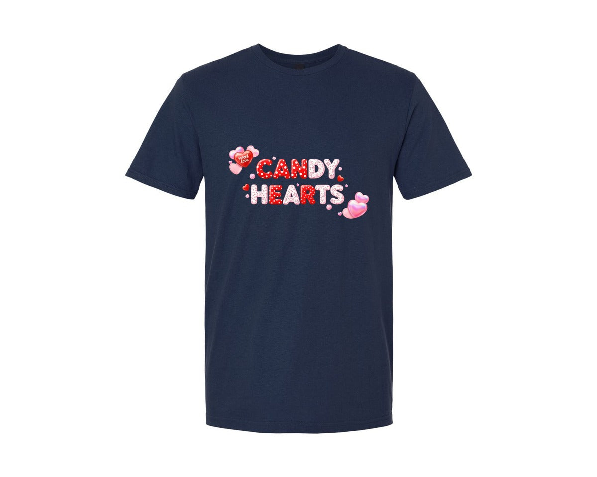 brand:Generic|color:Navy|Candy Hearts T Shirt Graphic T-Shirt