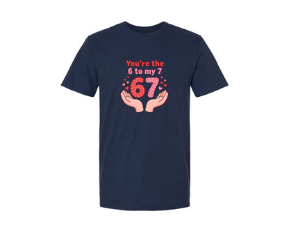 brand:Generic|color:Navy|Youre The 6 To My 7 Valentine Graphic T-Shirt