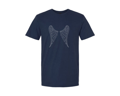 brand:Generic|color:Navy|Wings Rhinestone Template 3 Graphic T-Shirt