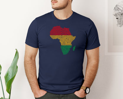 brand:Bella Canvas|color:Navy|Fingerprint Map Black History Month Graphic T-Shirt