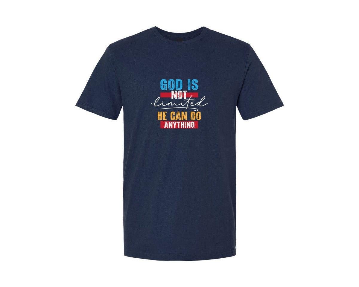 brand:Generic|color:Navy|God Is Not Limited He Can Do Anything 2 Graphic T-Shirt