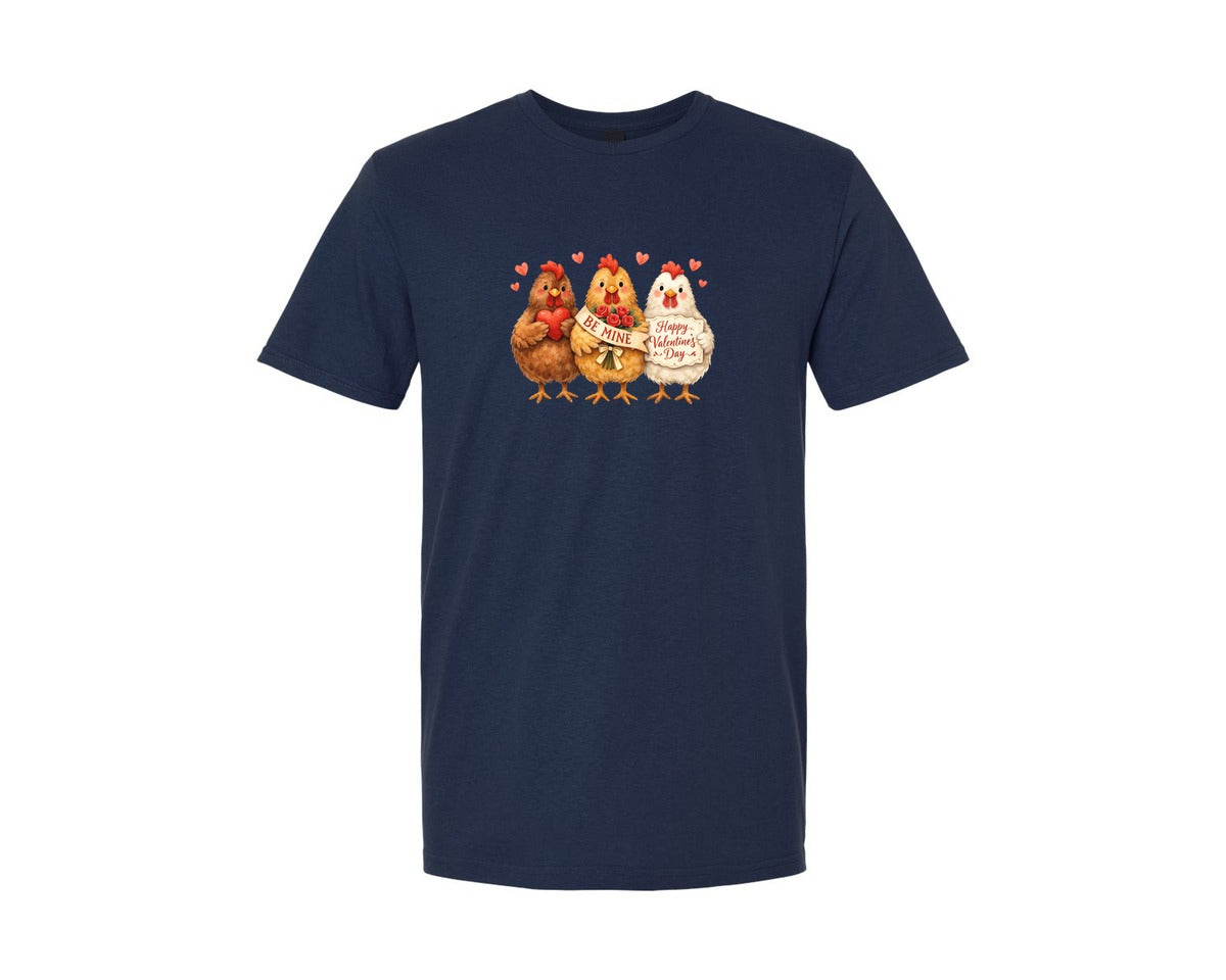 brand:Generic|color:Navy|Happy Valentines Day Chicken Cute Graphic T-Shirt