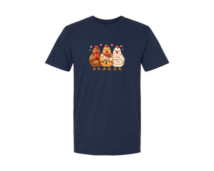 brand:Generic|color:Navy|Happy Valentines Day Chicken Cute Graphic T-Shirt