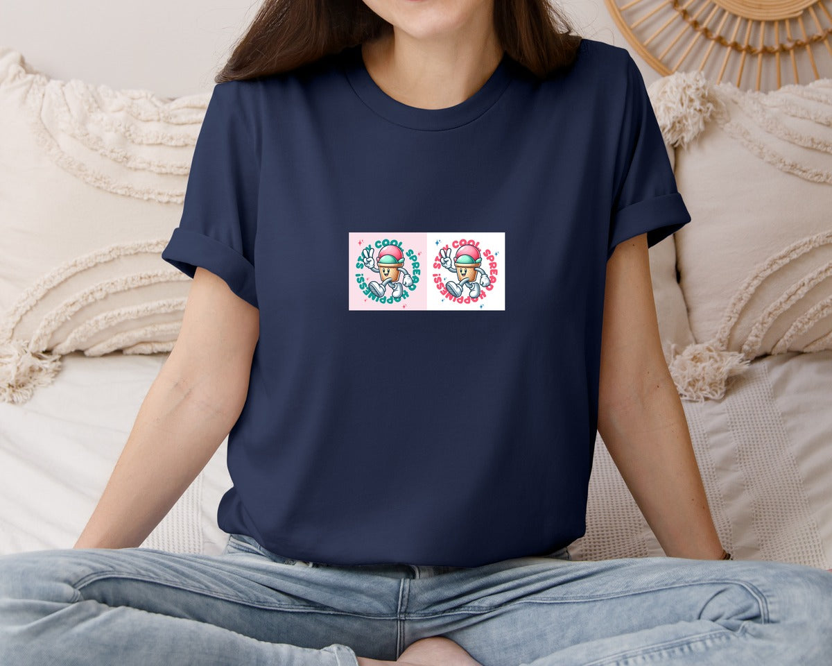 brand:Bella Canvas|color:Navy|Stay Cool Ice Cream Graphic T-Shirt