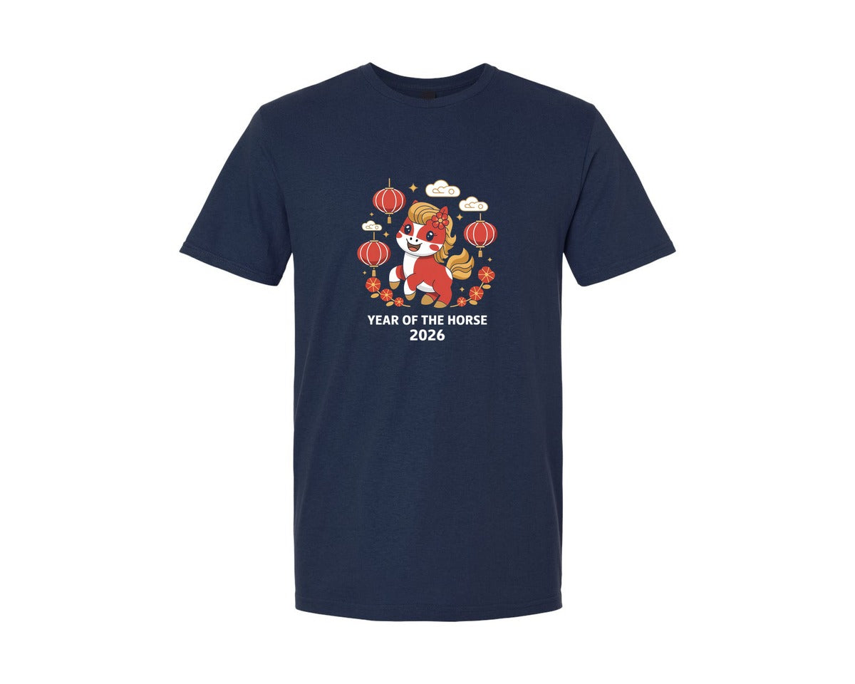 brand:Generic|color:Navy|Year Of The Horse 2026 2 Graphic T-Shirt
