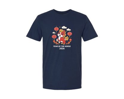 brand:Generic|color:Navy|Year Of The Horse 2026 2 Graphic T-Shirt