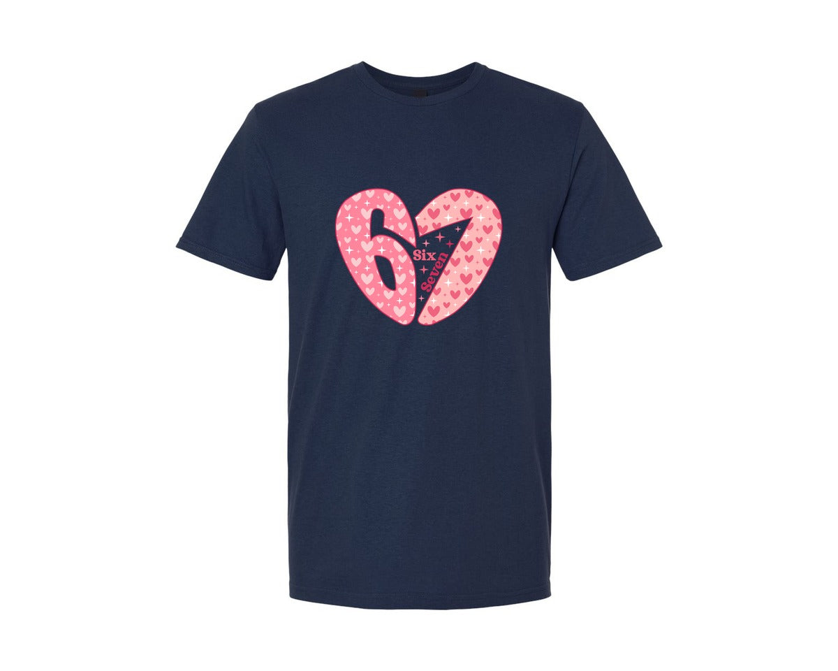 brand:Generic|color:Navy|Funny 6 7 Valentine Six Seven Graphic T-Shirt