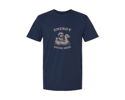 brand:Generic|color:Navy|Energy Saving Mode Sloth On Duck Float Graphic T-Shirt