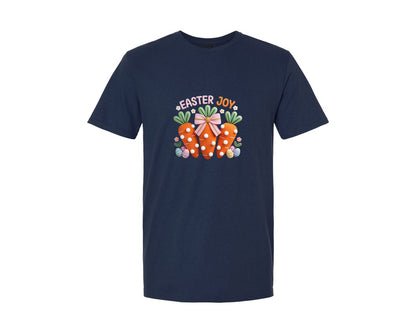 brand:Generic|color:Navy|Glitter Bow Easter Joy Crochet 2 Graphic T-Shirt