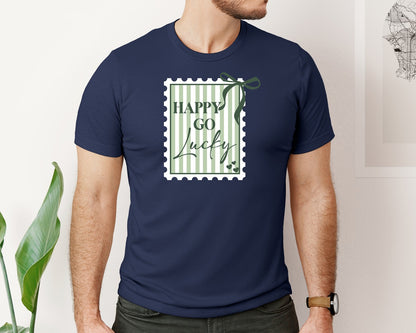 brand:Bella Canvas|color:Navy|St Patricks Day Stamp St Paddys Graphic T-Shirt