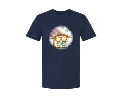 brand:Generic|color:Navy|Couple Animals Round Tshirt 34 Graphic T-Shirt