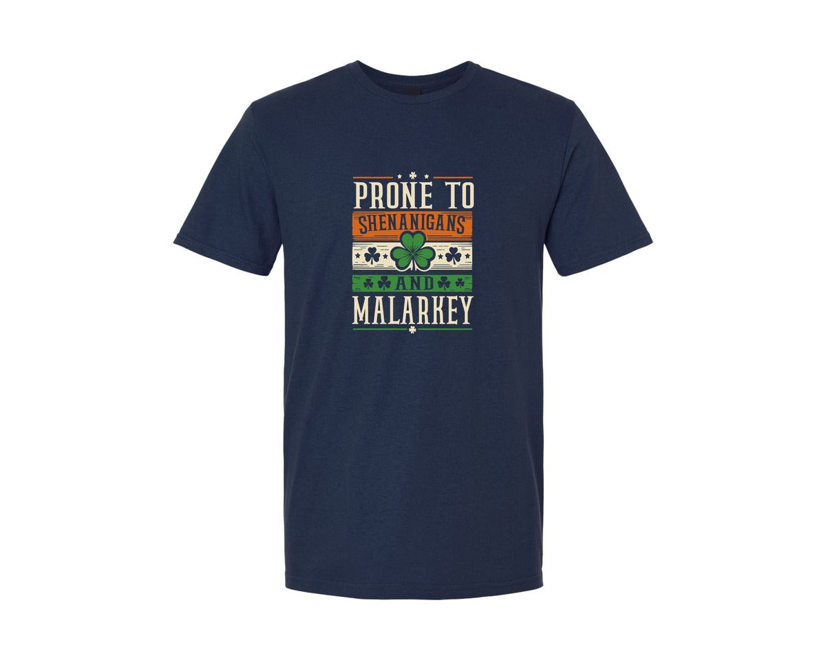brand:Generic|color:Navy|Prone To Shenanigans And Malarkey 20 Graphic T-Shirt