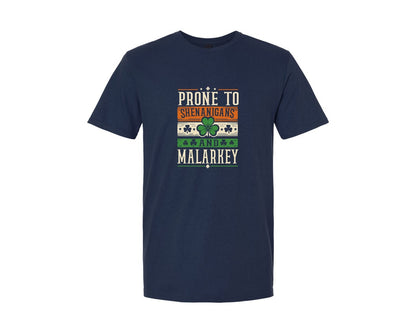 brand:Generic|color:Navy|Prone To Shenanigans And Malarkey 20 Graphic T-Shirt