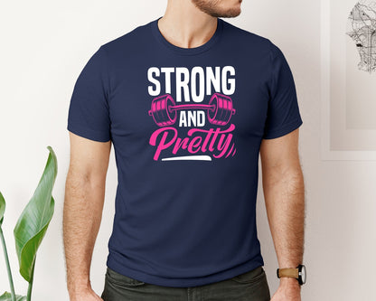 brand:Bella Canvas|color:Navy|Feminine Fitness Motivation Quote Graphic T-Shirt