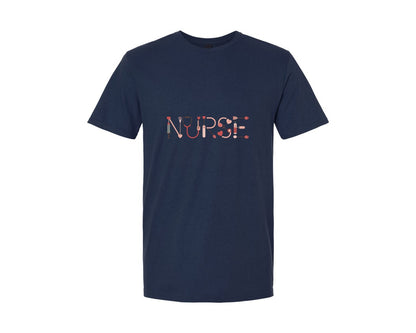 brand:Generic|color:Navy|Heart Medical Icons Nurse Quote Design Graphic T-Shirt